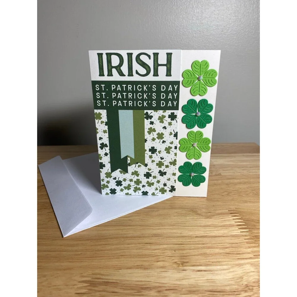 Handmade St. Patrick’s Day Blank Greeting Card A2 & Envelope